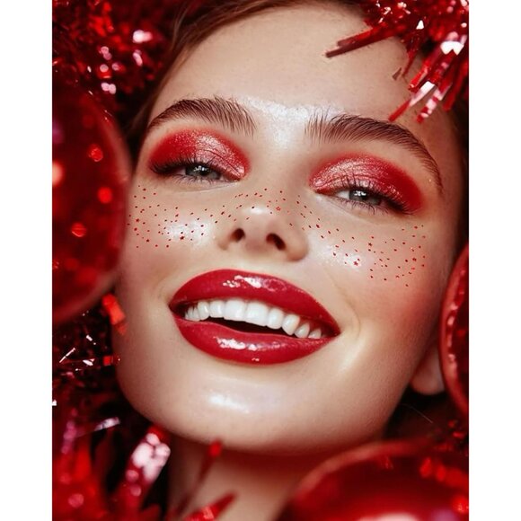 Red Faux Freckle Tattoo Stickers Temporary Natural-Look Freckles Makeup Patches - Picture 2 of 4